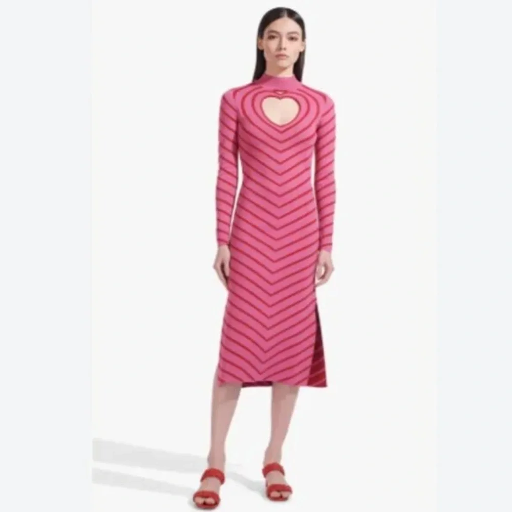 STAUD • castle heart striped midi cut out dress - Picture 10 of 10